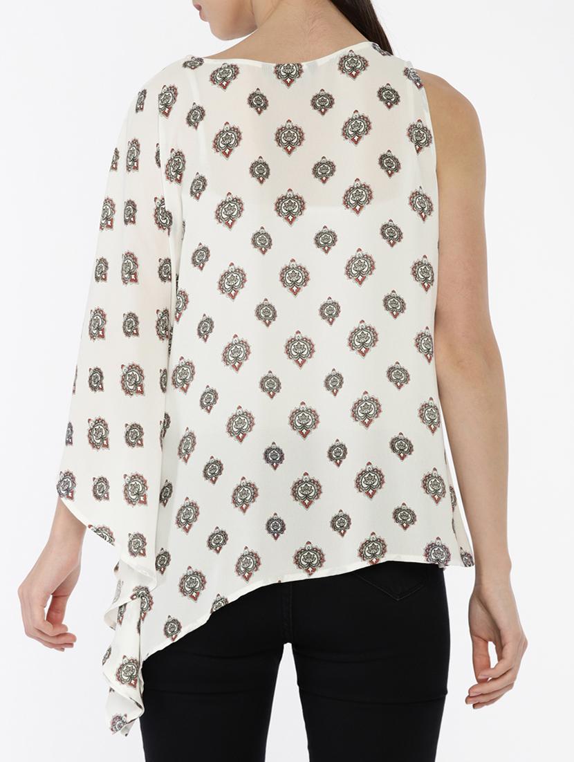 single flared sleeved asymmetric top - 15730328 - Zoom Image - 3