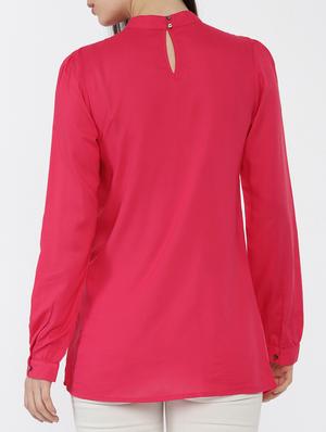 pleated mock neck tunic - 15730331 - Standard Image - 3