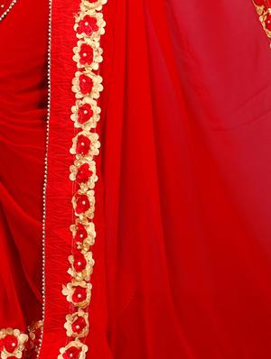floral lace border saree with blouse - 15730365 - Standard Image - 3