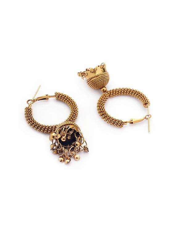 gold tone jhumka - 15730447 - Zoom Image - 3