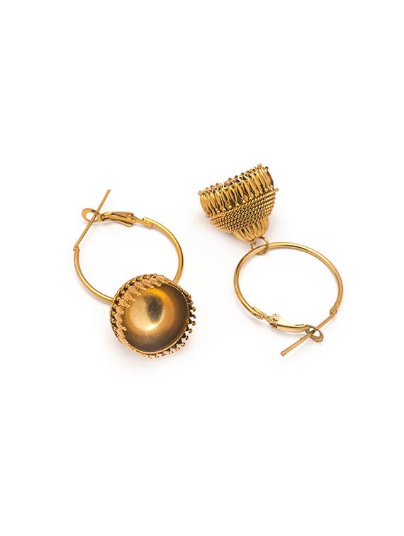 gold tone jhumka - 15730448 - Zoom Image - 3