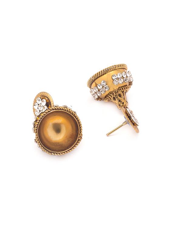 Gold Tone Jhumka - 15730451 - Zoom Image - 3