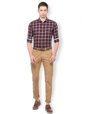 brown cotton blend chinos - 15730838 - Standard Image - 3