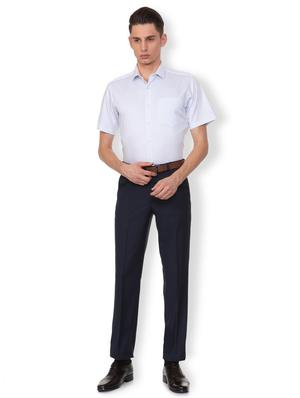 navy blue polyester blend flat front formal trouser - 15730842 - Standard Image - 3