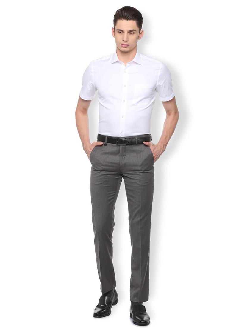 grey polyester blend flat front formal trouser - 15730843 - Zoom Image - 3