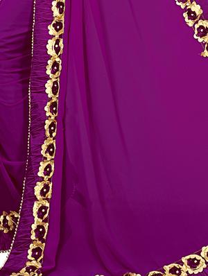 floral lace border saree with blouse - 15731207 - Standard Image - 3