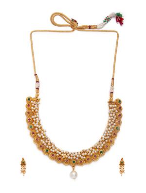Gold Tone Necklace & Earrings Set - 15731236 - Standard Image - 3
