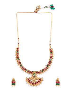 Gold Tone Necklace & Earrings Set - 15731239 - Standard Image - 3