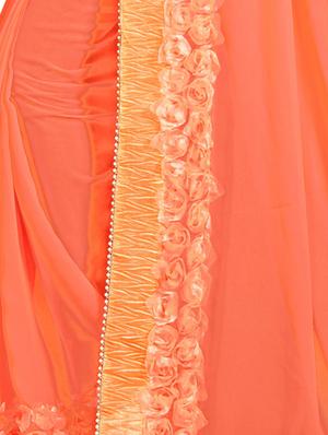 floral lace border saree with blouse - 15731271 - Standard Image - 3
