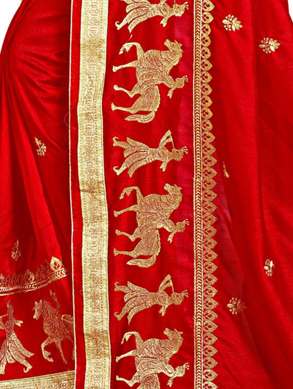 conversational embroidered saree with blouse - 15731417 - Zoom Image - 3