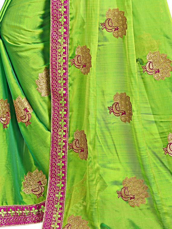 conversational embroidered saree with blouse - 15731421 - Zoom Image - 3
