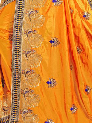 resham floral embroidered saree with blouse - 15731422 - Standard Image - 3