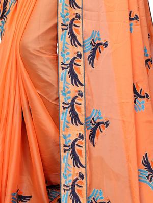 conversational resham embroidered saree with blouse - 15731424 - Standard Image - 3