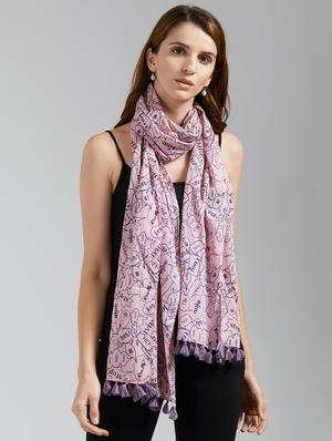 tassel detail printed stole - 15731520 - Standard Image - 3