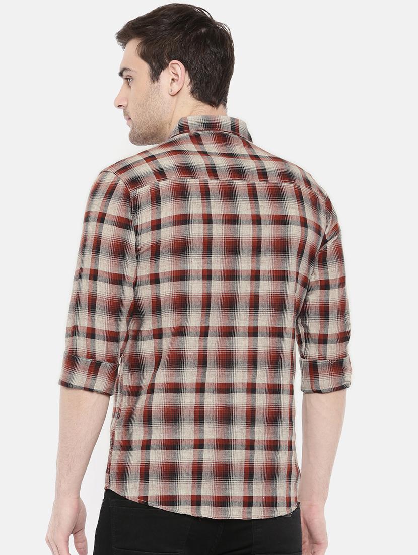 red cotton casual shirt - 15731540 - Zoom Image - 3