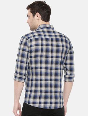 blue cotton casual shirt - 15731542 - Standard Image - 3