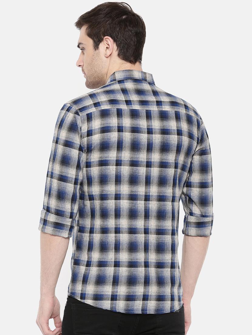 blue cotton casual shirt - 15731542 - Zoom Image - 3