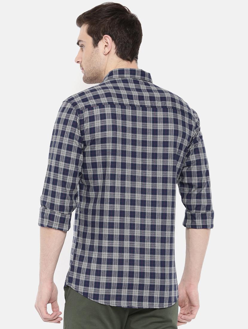 blue cotton casual shirt - 15731549 - Zoom Image - 3