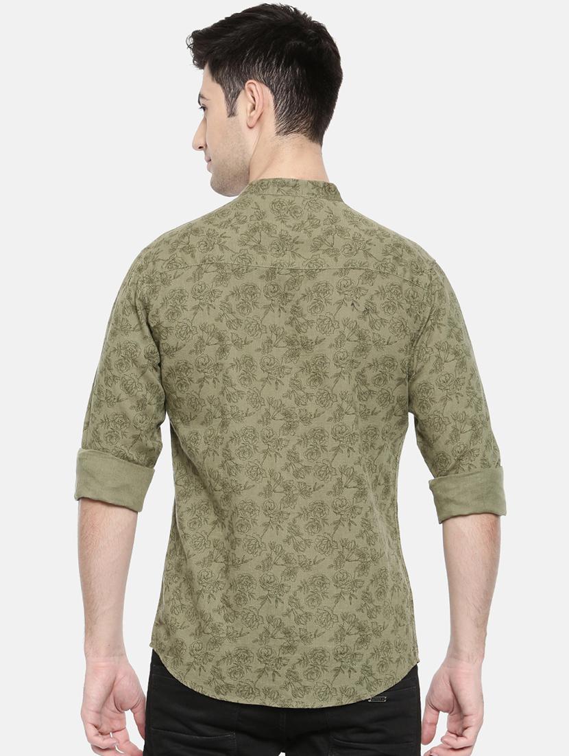green cotton casual shirt - 15731556 - Zoom Image - 3