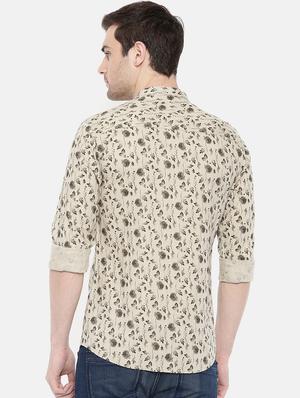 beige cotton casual shirt - 15731567 - Standard Image - 3
