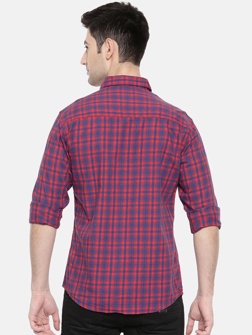 red cotton casual shirt - 15731576 - Zoom Image - 3