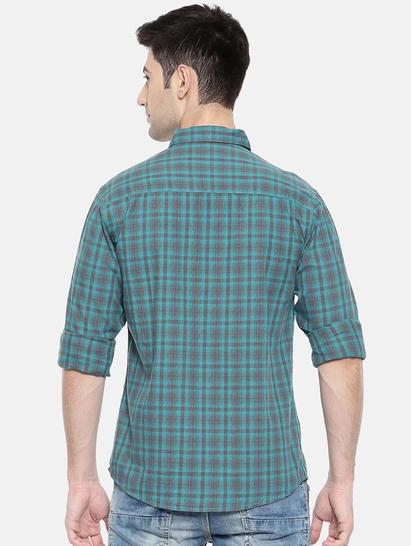 blue cotton casual shirt - 15731577 - Zoom Image - 3