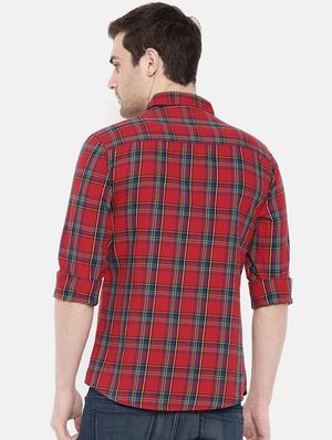red cotton casual shirt - 15731580 - Standard Image - 3
