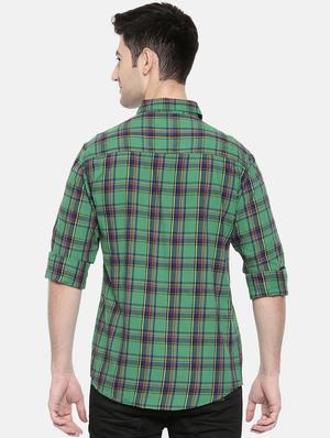 green cotton casual shirt - 15731581 - Standard Image - 3