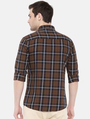 brown cotton casual shirt - 15731584 - Standard Image - 3