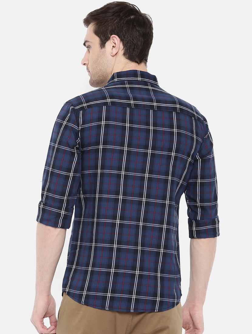 blue cotton casual shirt - 15731585 - Zoom Image - 3