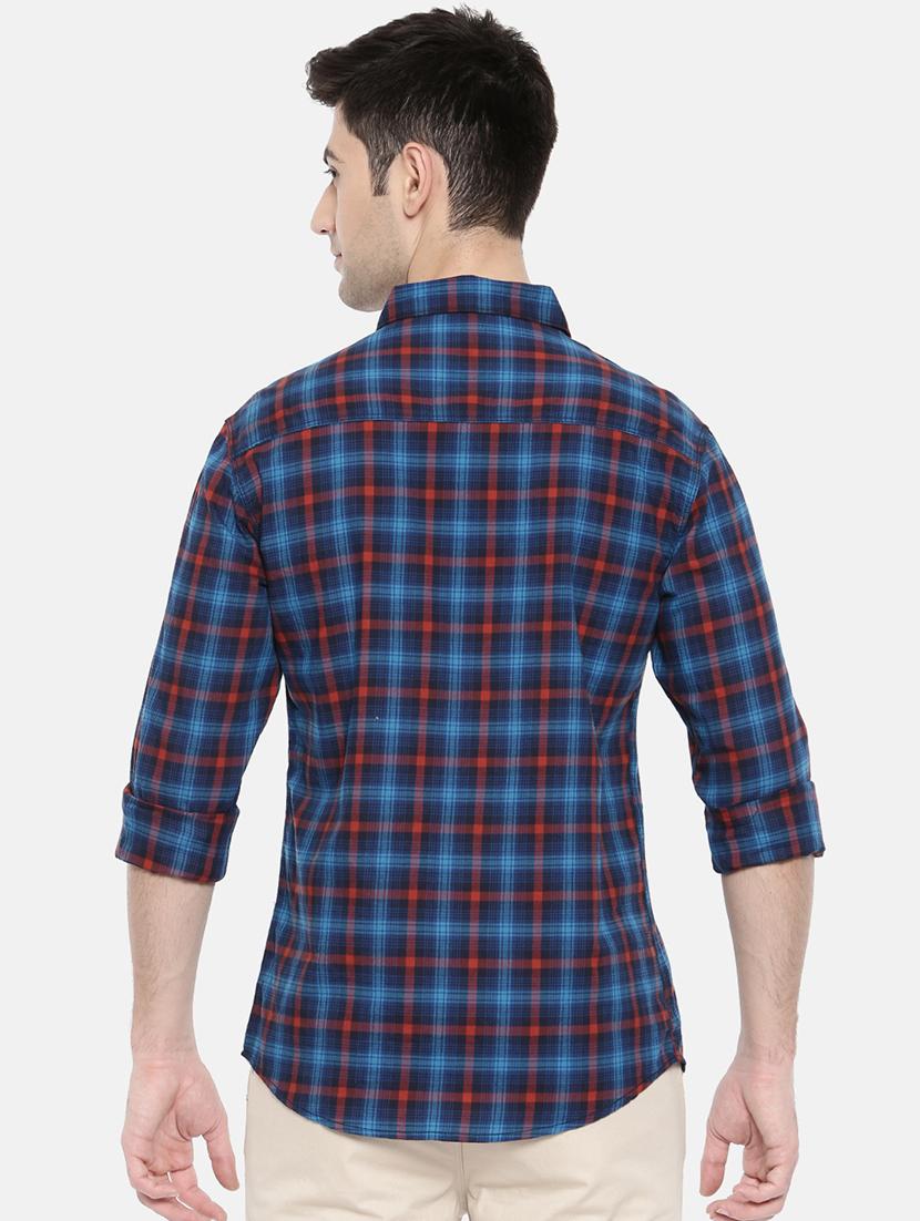 blue cotton casual shirt - 15731589 - Zoom Image - 3