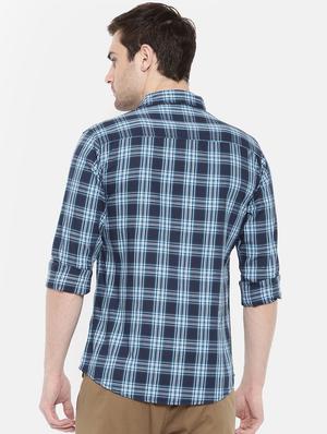 blue cotton casual shirt - 15731592 - Standard Image - 3