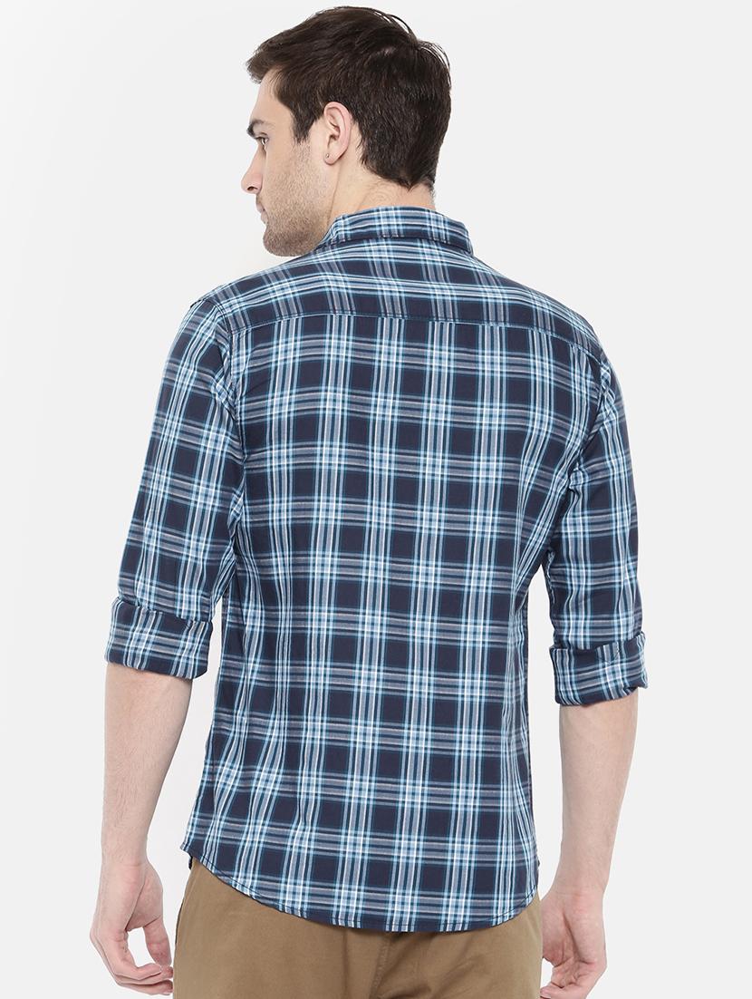 blue cotton casual shirt - 15731592 - Zoom Image - 3