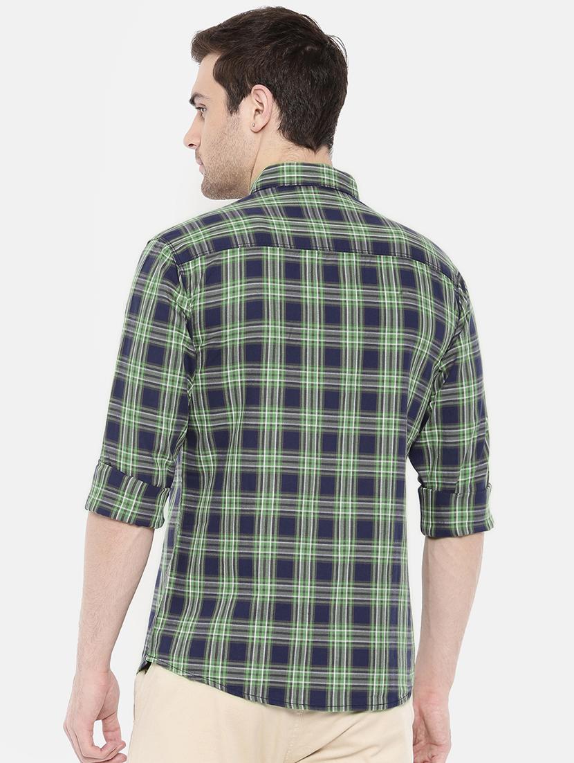 blue cotton casual shirt - 15731593 - Zoom Image - 3