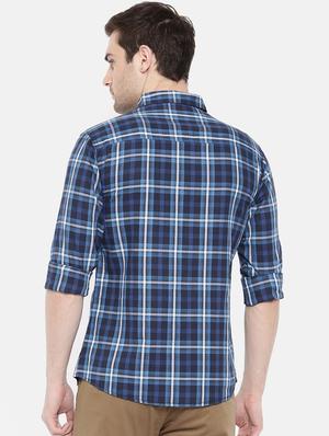 blue cotton casual shirt - 15731594 - Standard Image - 3