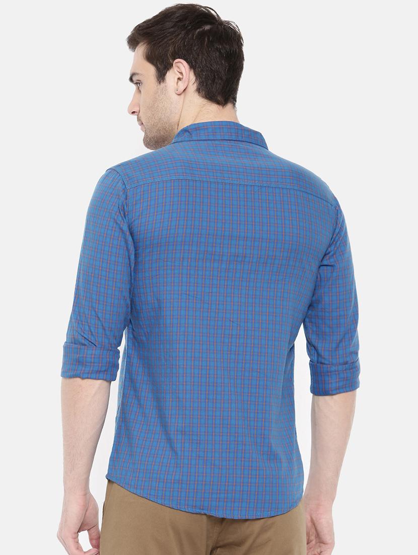 blue cotton casual shirt - 15731597 - Zoom Image - 3