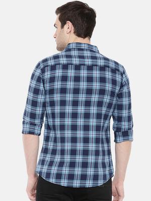 blue cotton casual shirt - 15731601 - Standard Image - 3