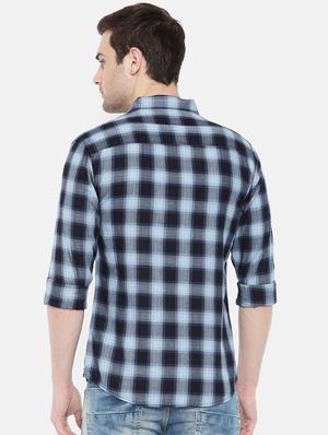 blue cotton casual shirt - 15731606 - Standard Image - 3