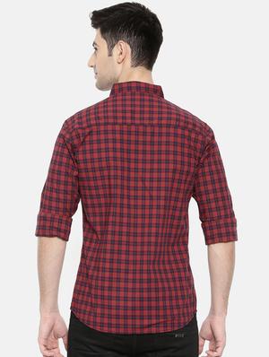 red cotton casual shirt - 15731608 - Standard Image - 3