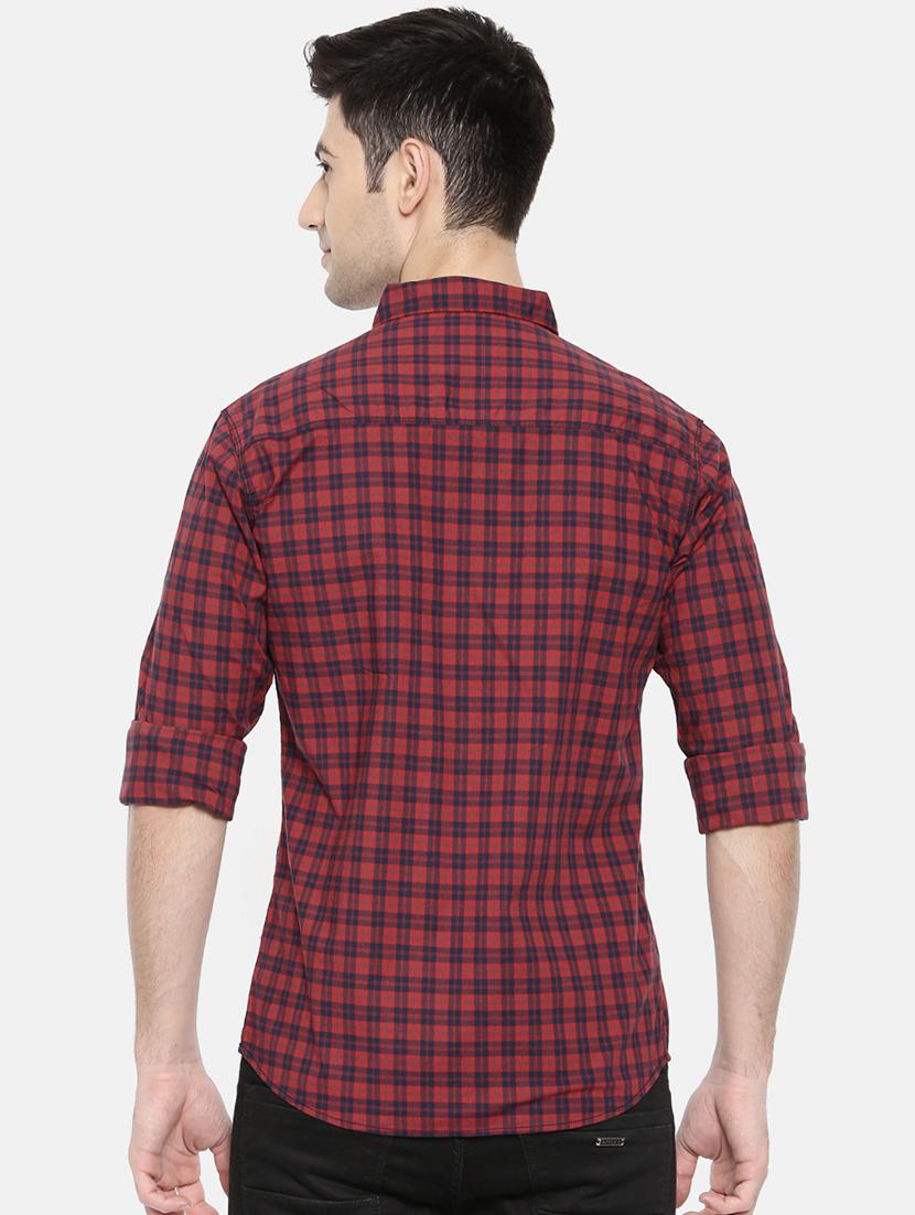 red cotton casual shirt - 15731608 - Zoom Image - 3