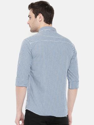 blue cotton casual shirt - 15731609 - Standard Image - 3