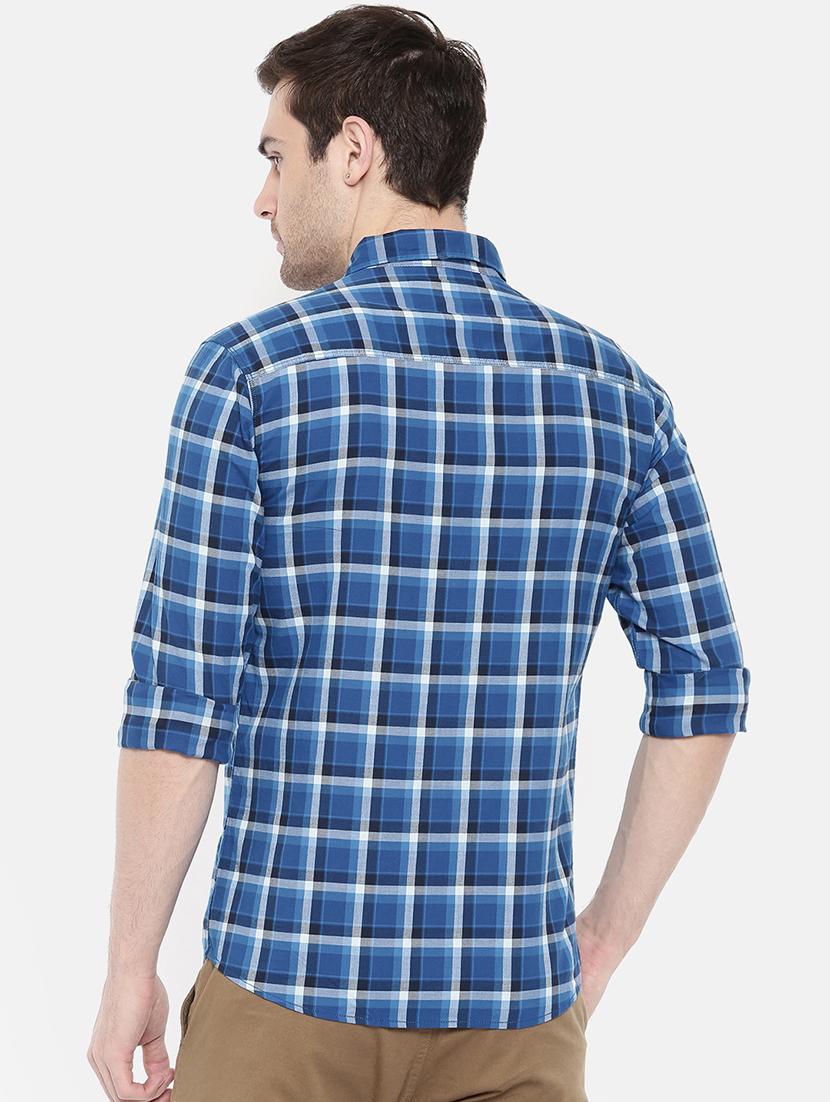 blue cotton casual shirt - 15731613 - Zoom Image - 3