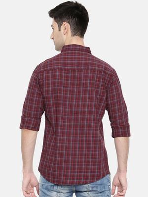 red cotton casual shirt - 15731617 - Standard Image - 3