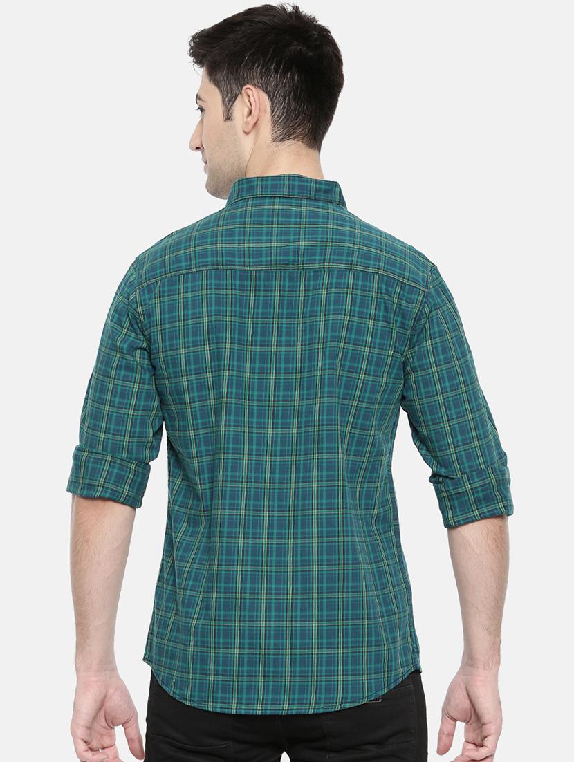 green cotton casual shirt - 15731618 - Zoom Image - 3