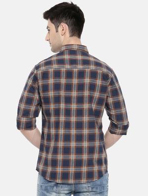 navy blue cotton casual shirt - 15731619 - Standard Image - 3