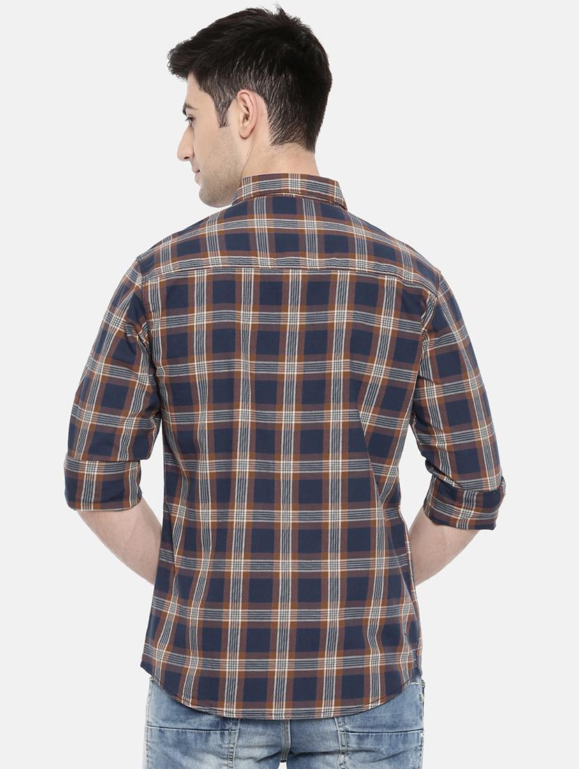 navy blue cotton casual shirt - 15731619 - Zoom Image - 3