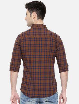 brown cotton casual shirt - 15731620 - Standard Image - 3