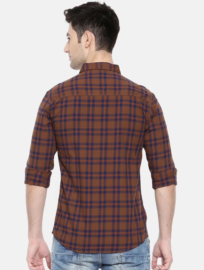 brown cotton casual shirt - 15731620 - Zoom Image - 3
