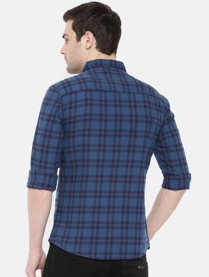 blue cotton casual shirt - 15731621 - Standard Image - 3