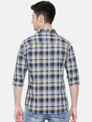 blue cotton casual shirt - 15731624 - Standard Image - 3